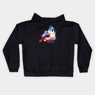 Watercolor Tufted Titmouse Kids Hoodie